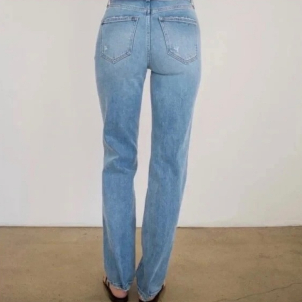 AYR The Sugar Straight Leg High Rise Jeans in Coconut Milk - Size 33 Short - Picture 7 of 10